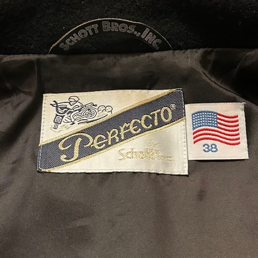 【美品】80's Schott ブラックウールピーコート 38