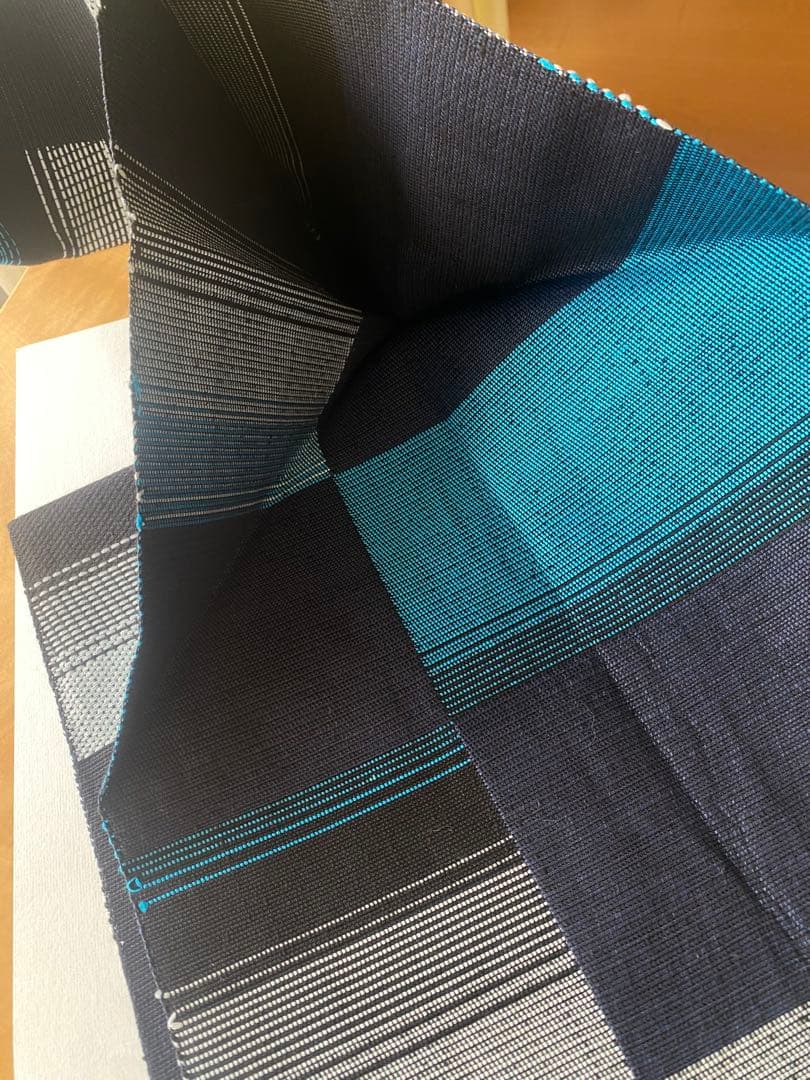 バレンタインSALE❣️八寸名古屋帯 青と黒 米沢