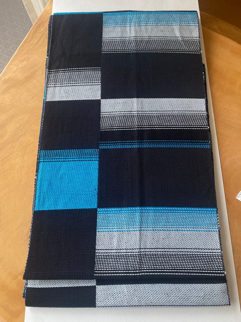 バレンタインSALE❣️八寸名古屋帯 青と黒 米沢