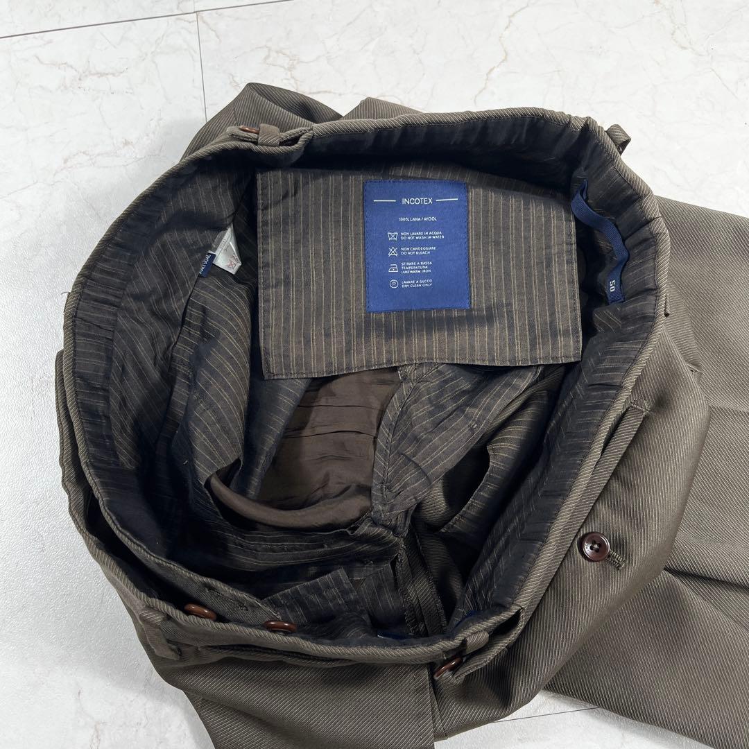 ✨未使用級 INCOTEX サイドアジャスター プリーツ スラックス パンツ