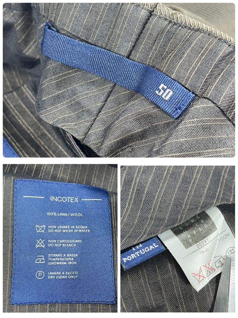 ✨未使用級 INCOTEX サイドアジャスター プリーツ スラックス パンツ