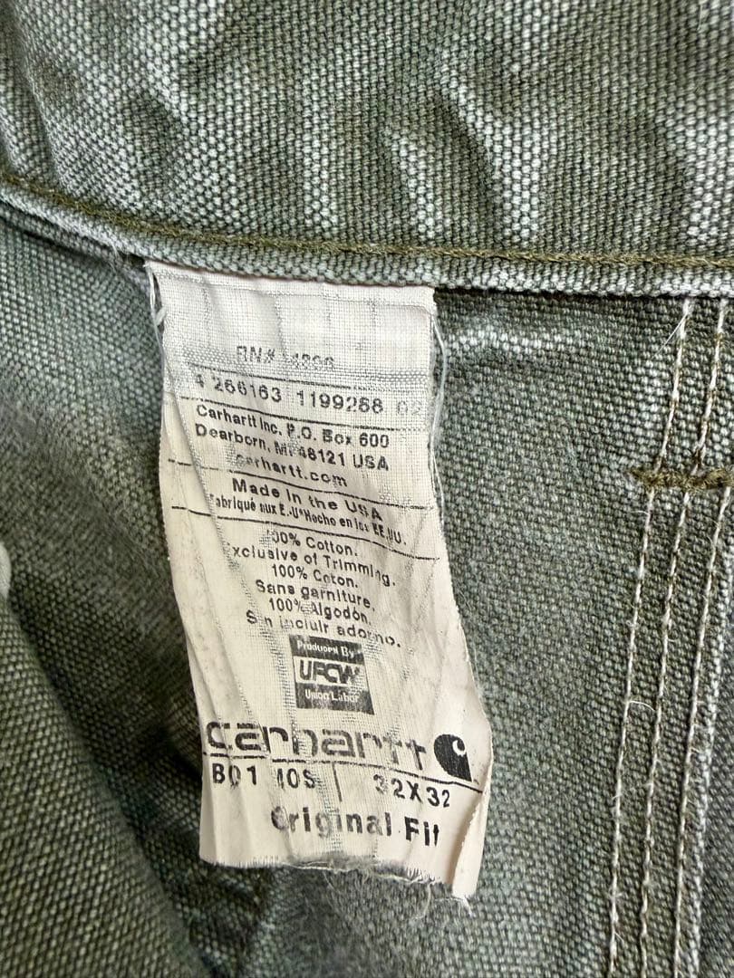 超スペシャル 32X32 W32 カーハート ダブルニー パンツ MOS モス