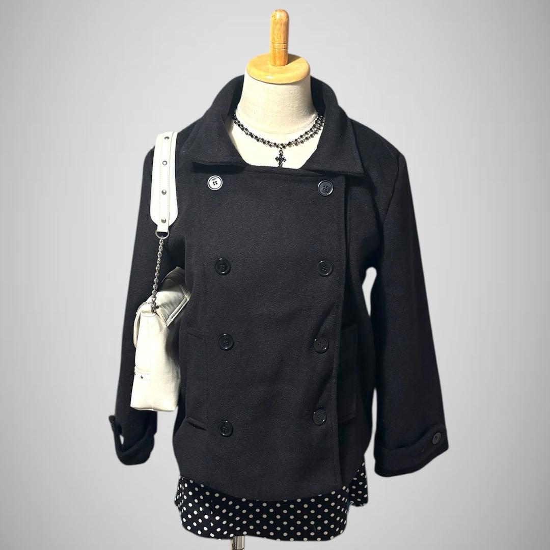 新品タグ付き amood modimood ダブルカラー ウール ハーフ コート