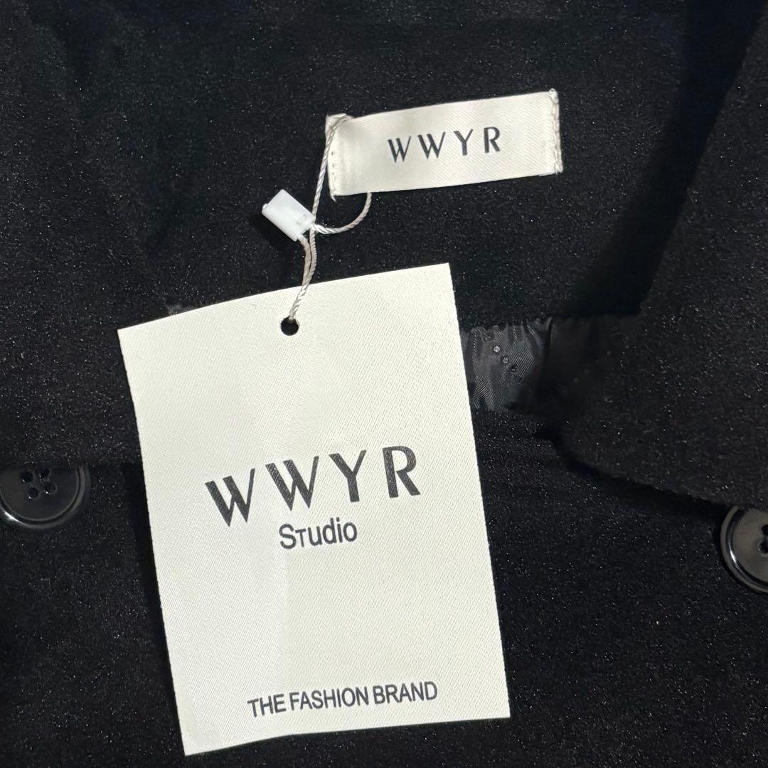 新品タグ付き amood modimood ダブルカラー ウール ハーフ コート