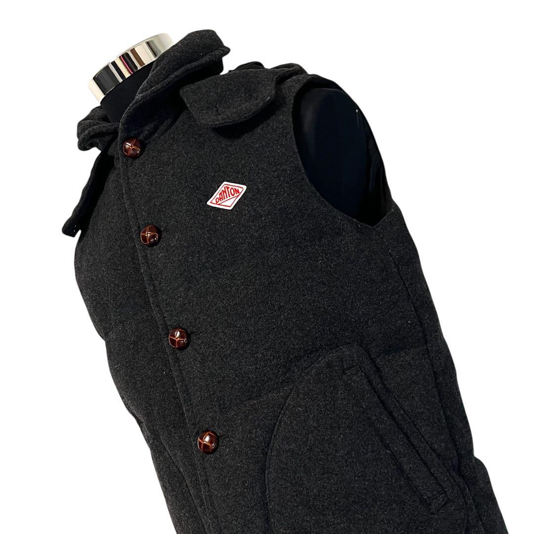 【ダウン80%】【42】DANTON♡BEAMS ウールモッサ ダウンベスト