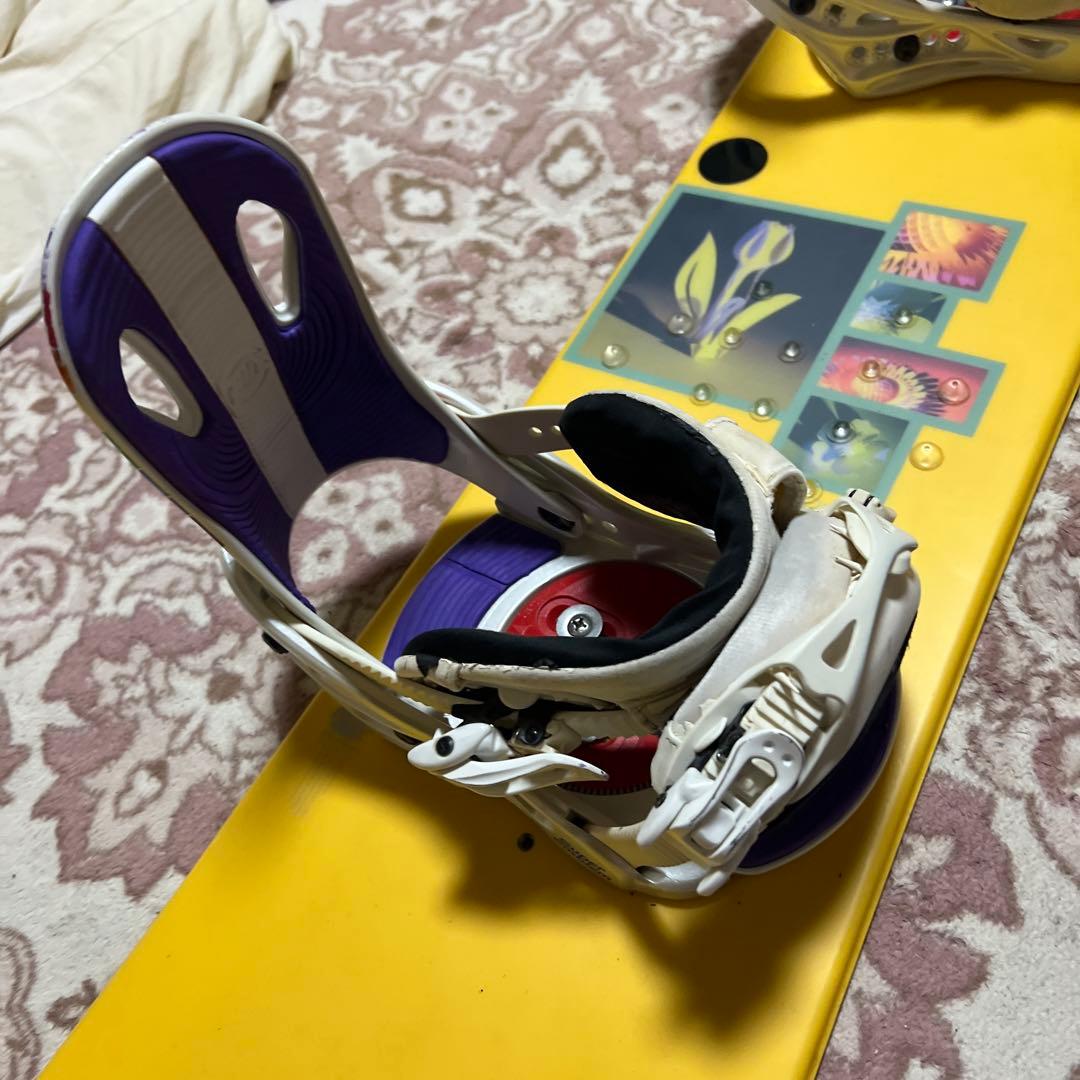 良品 BURTON 143cm バイン付 スノーボードセット 子供 レディース