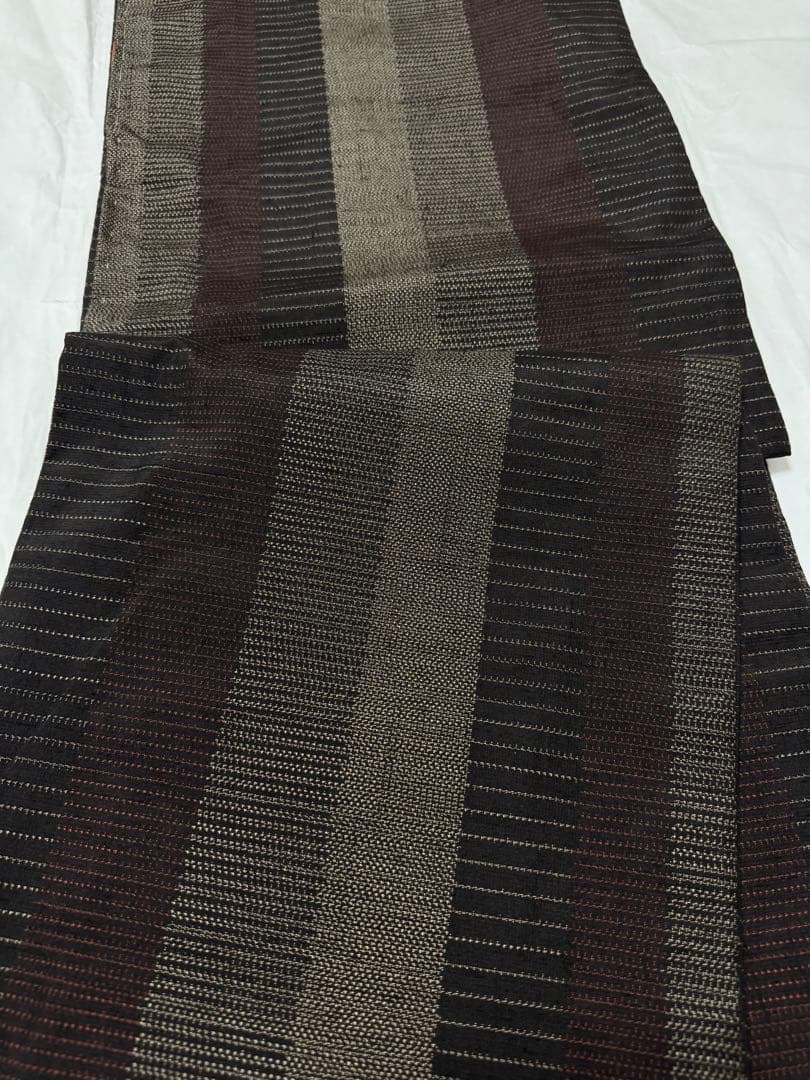 【銘品新品】日本三大紬「信州上田紬」漢方草木染「総絣織」トール寸