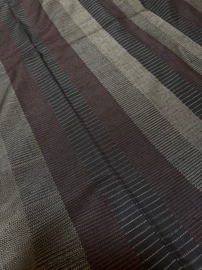 【銘品新品】日本三大紬「信州上田紬」漢方草木染「総絣織」トール寸