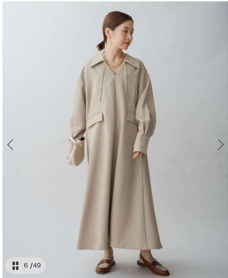 IENA ＆NAVY スキッパーフレアワンピース　2025SS 36サイズ