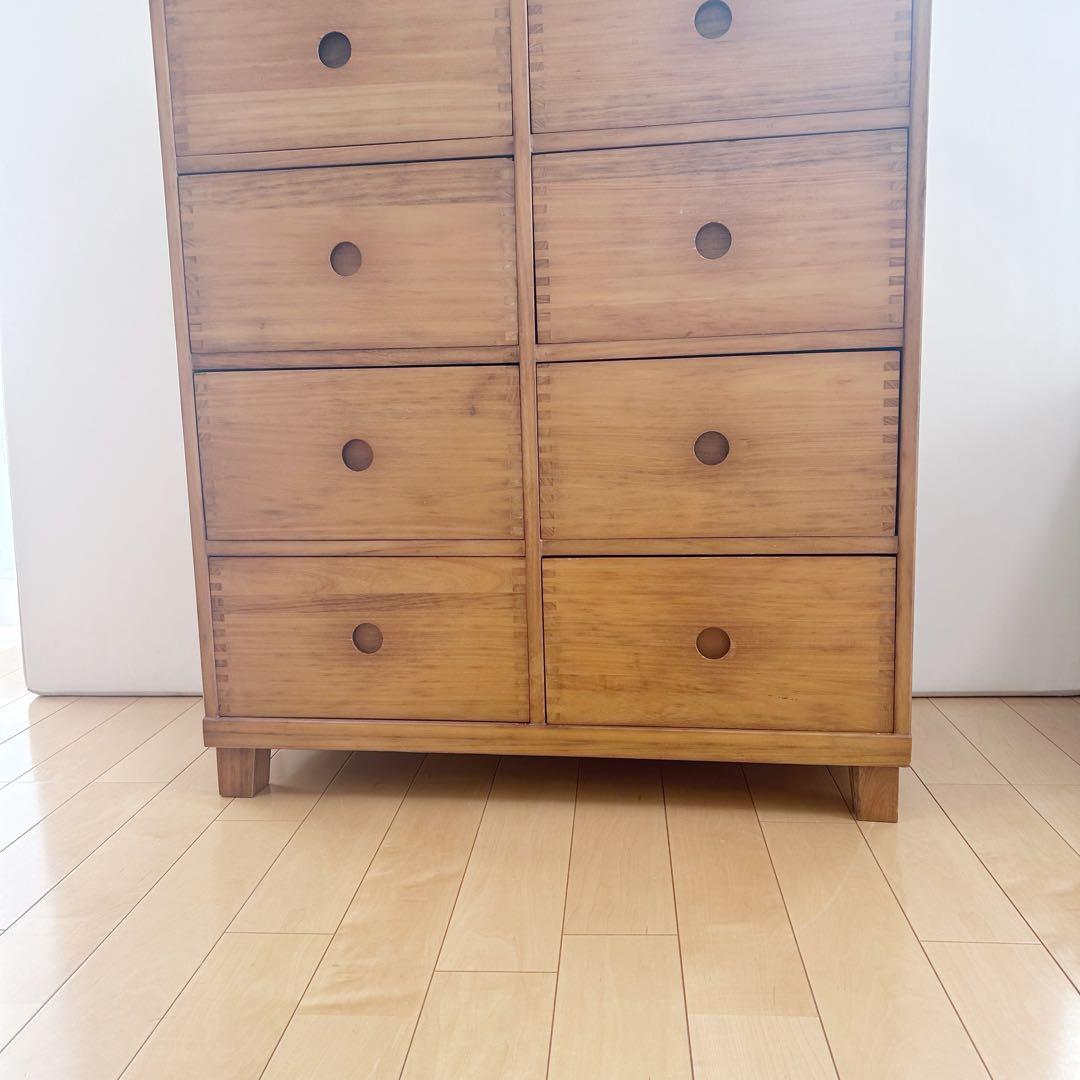 アンティーク　桐　ミドルチェスト　ロッキング工法　アポセカリー 9杯 幅80蟻組