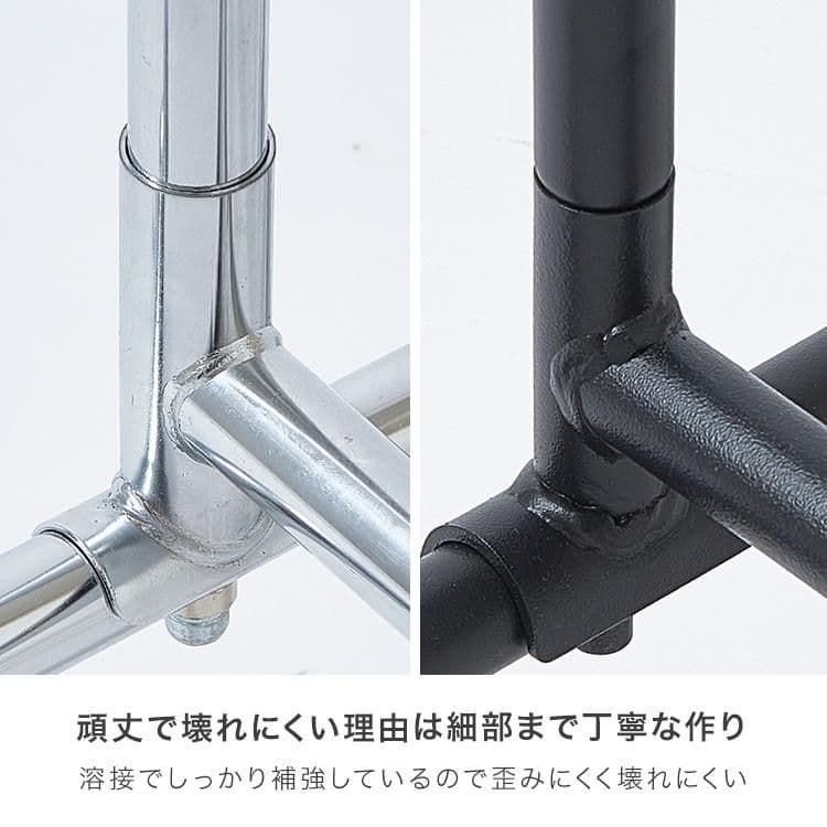 ハンガーラック 2段 幅100 スリム キャスター付き コートハンガー 洋服掛け