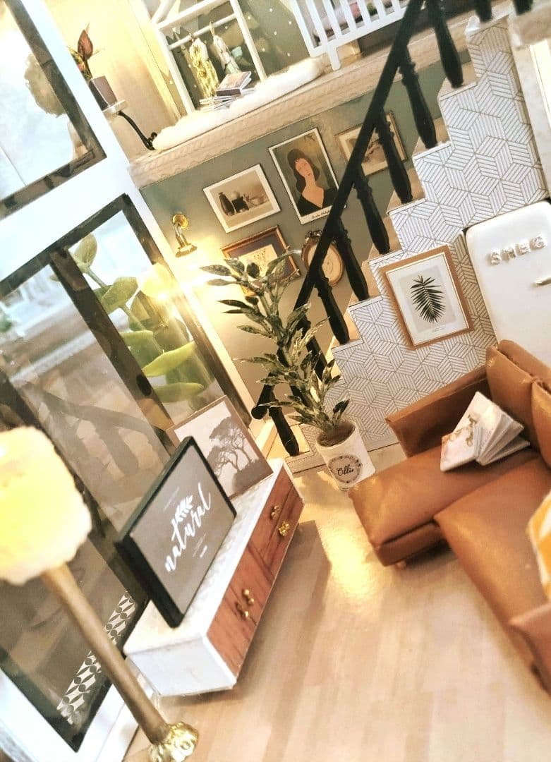 *完成品* ドールハウス 2階建て サンルーム ベビー サンテラス カバー付き