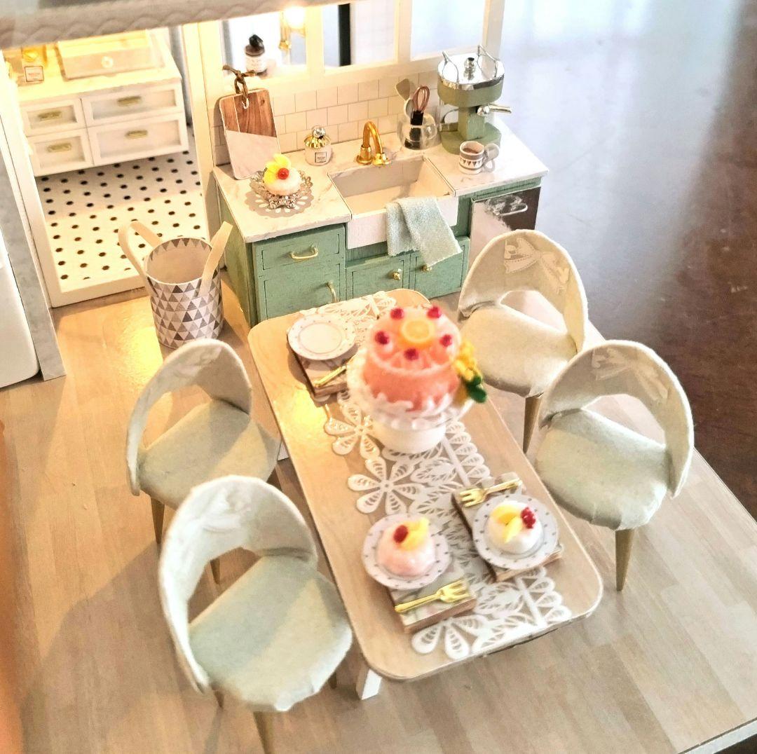 *完成品* ドールハウス 2階建て サンルーム ベビー サンテラス カバー付き