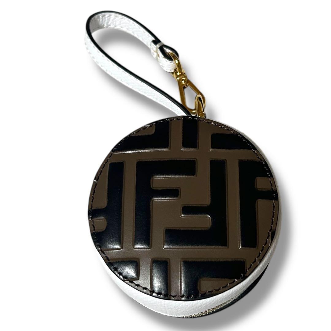 【中古品】FENDI フェンディ チャーム キーホルダー ポーチ ズッカ柄