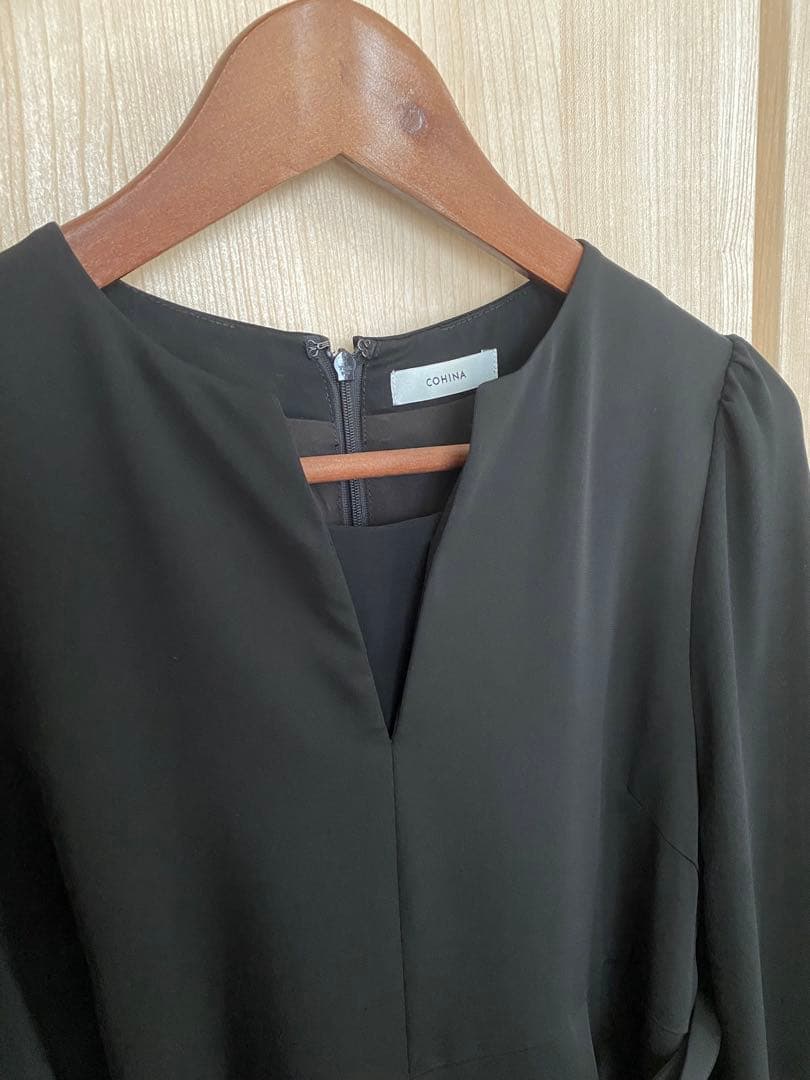 【COHINA】ソフトドビーオールインワン／ブラック／ショート丈／低身長さん向け