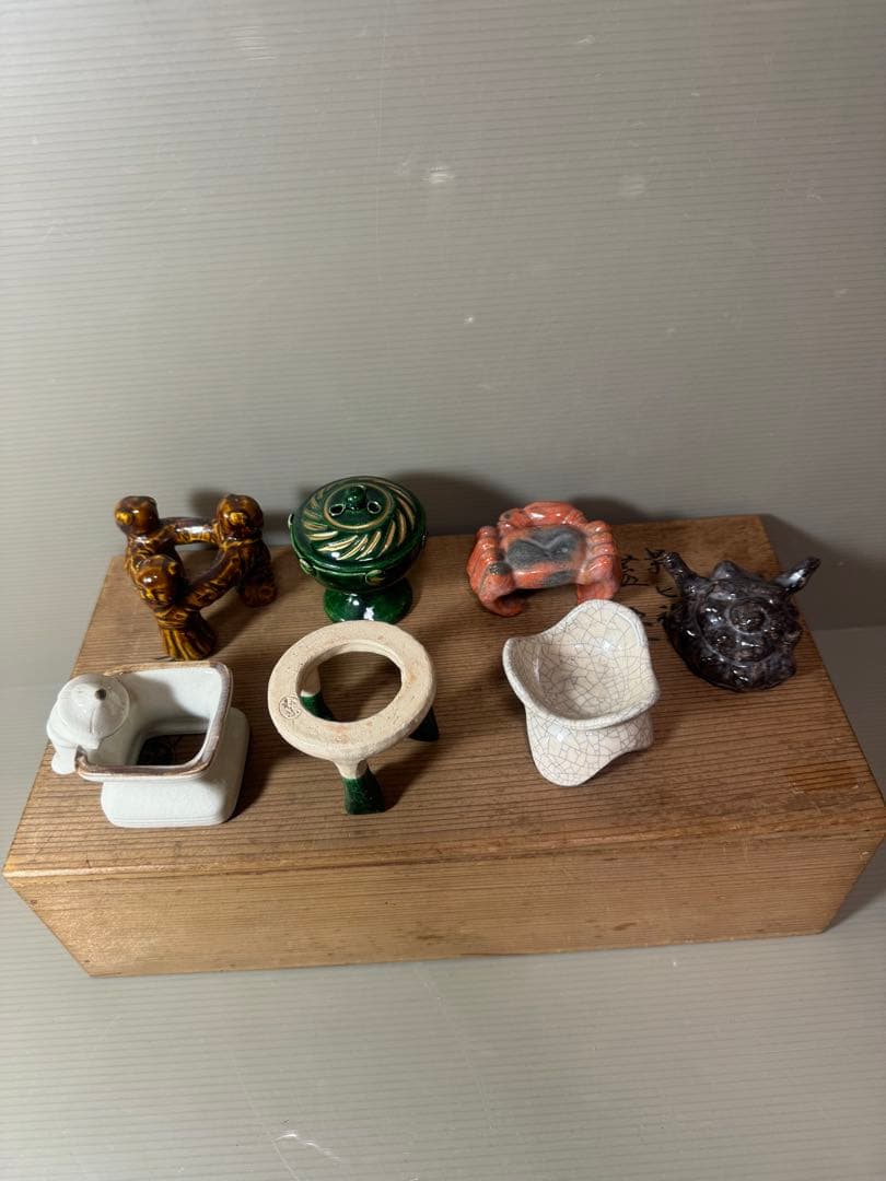 2885 川崎和楽作　楽七種　蓋置　7客　茶道具