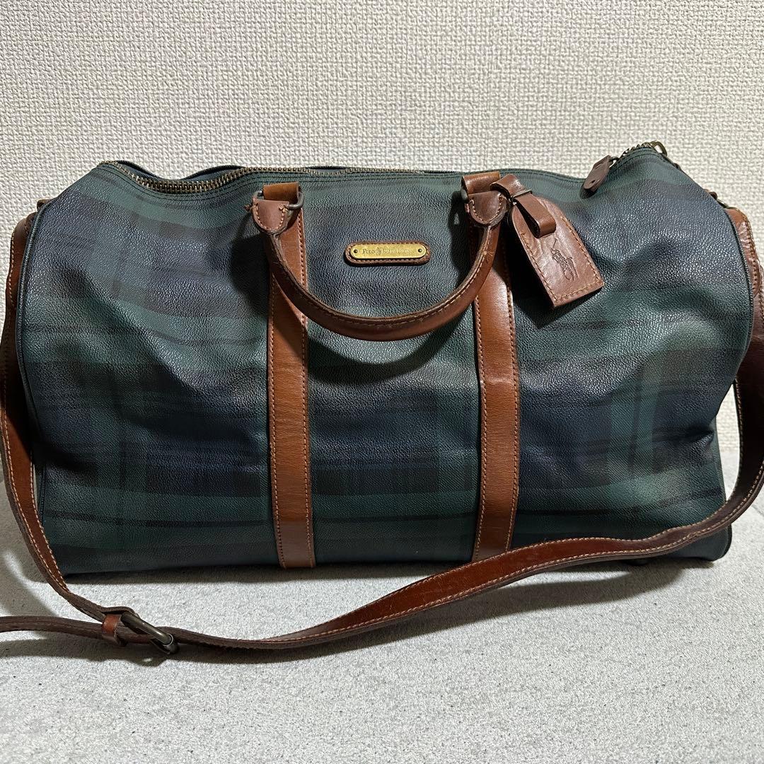 大容量 2way ショルダー✨ラルフローレン　ボストンバッグ　グリーン　チェック