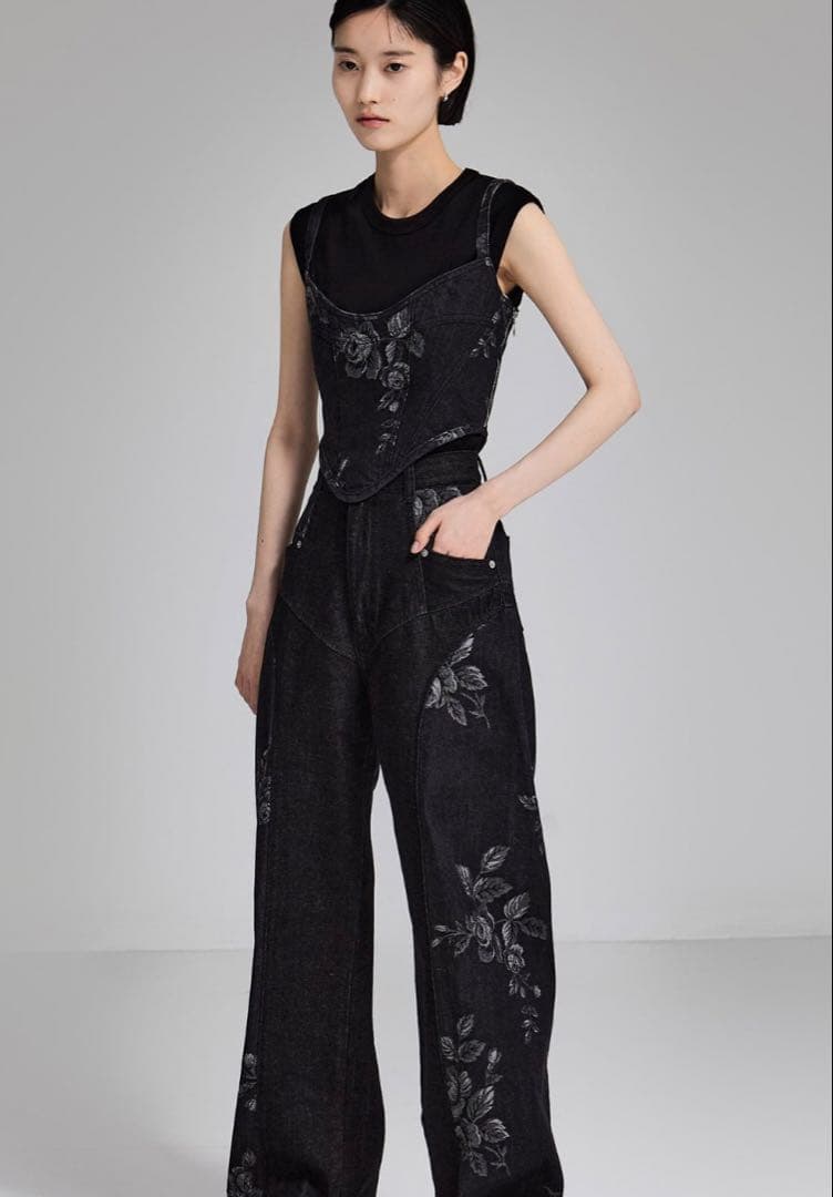 fetico×studious ローズデニムビスチェ