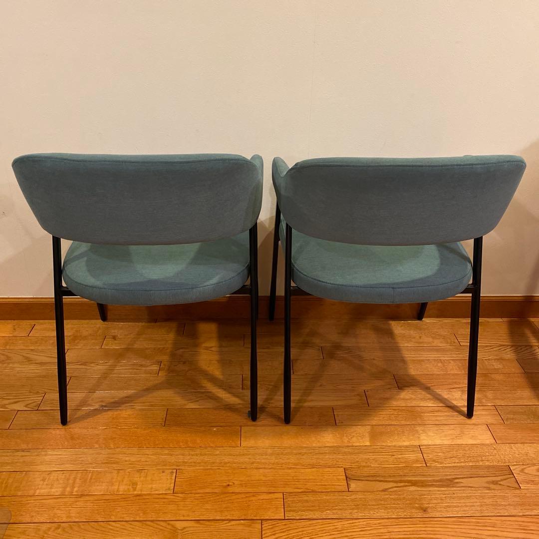 G*様 ニトリ イジー2 BL ブルー 肘付きダイニングチェア 2脚セット