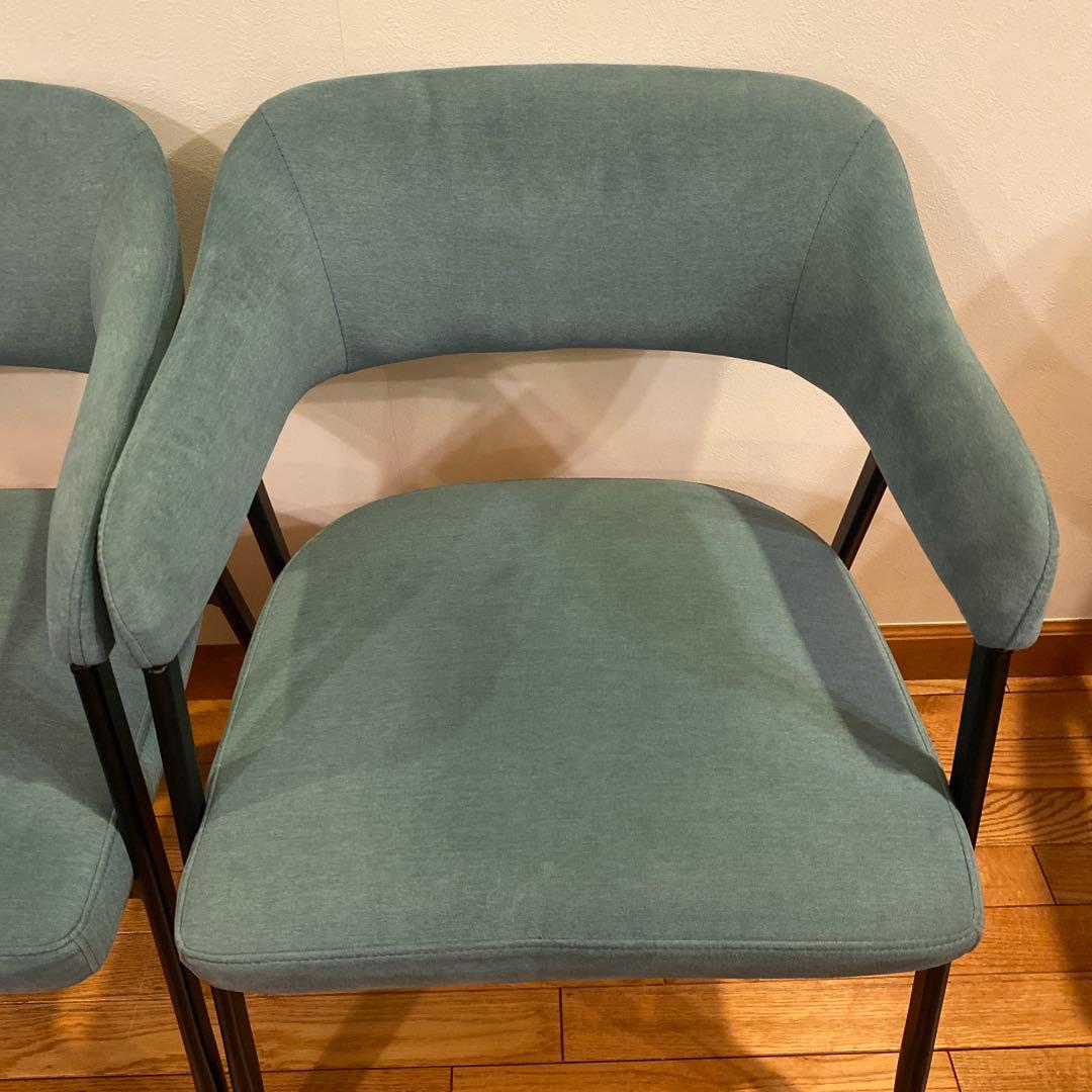 G*様 ニトリ イジー2 BL ブルー 肘付きダイニングチェア 2脚セット