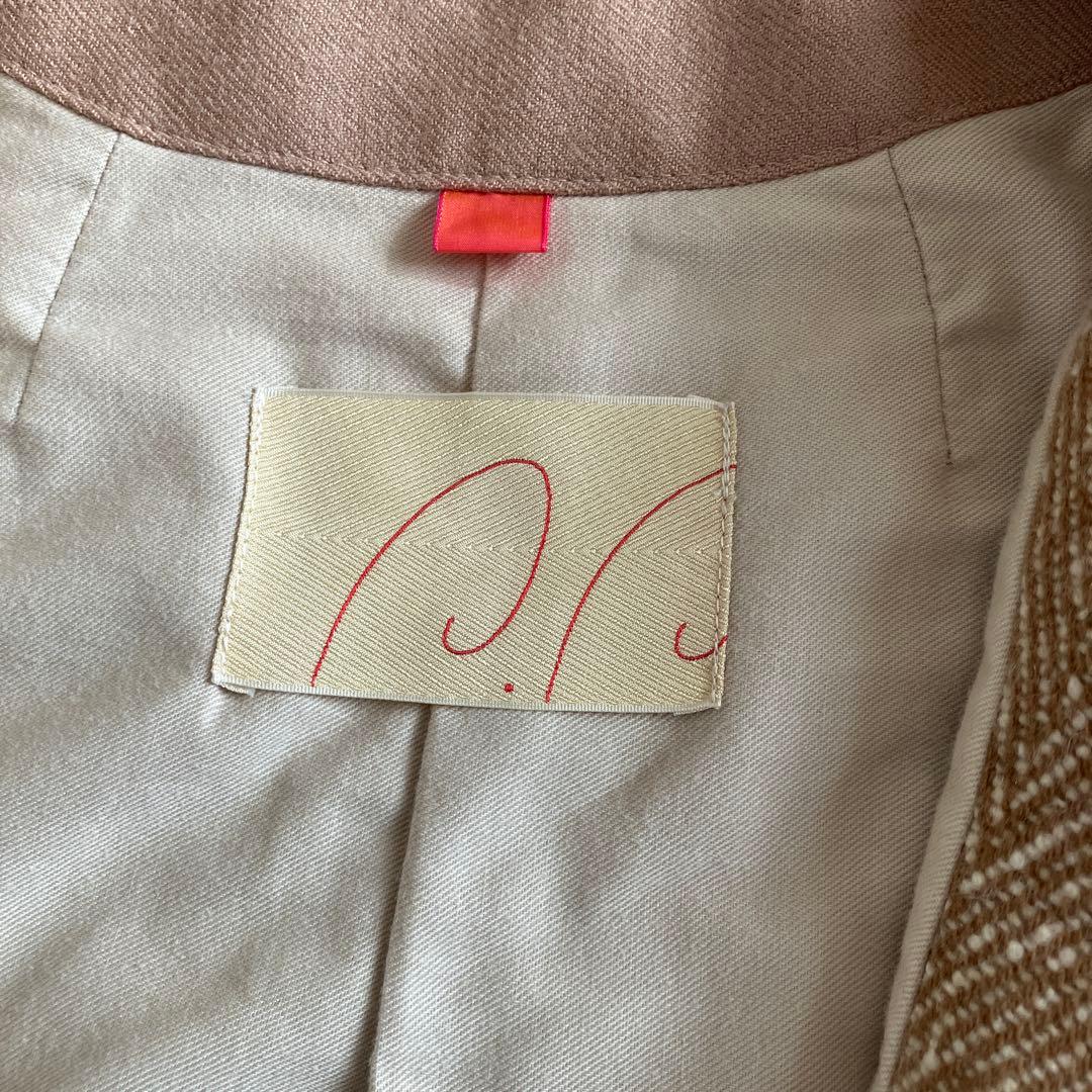 パラスパレス　ヘリンボーン織り　膝丈コート　カシミヤ混　 Lサイズ