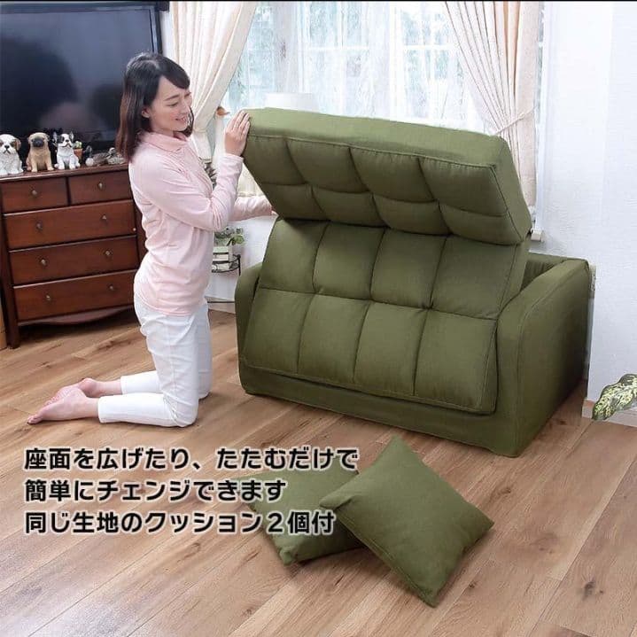 Vita ベッド＆コンパクトカウチソファベッド TAN-207-GN グリーン