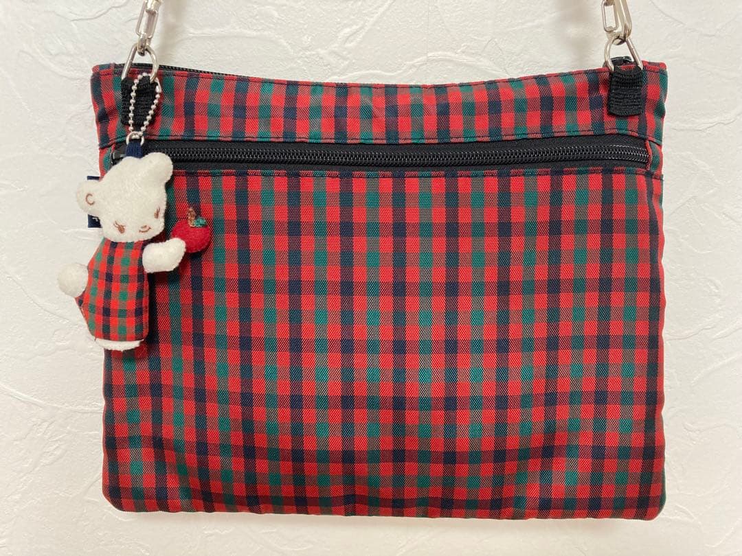 ゆ*ー様 ファミリア　サコッシュ　赤チェック