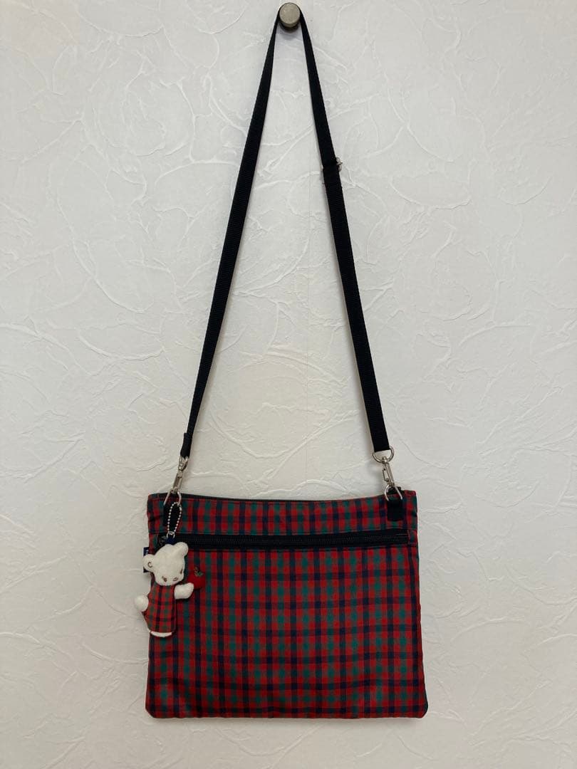 ゆ*ー様 ファミリア　サコッシュ　赤チェック