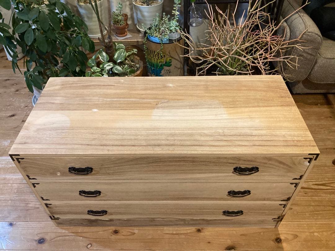 昭和レトロ　桐箪笥3段　時代家具　着物箪笥