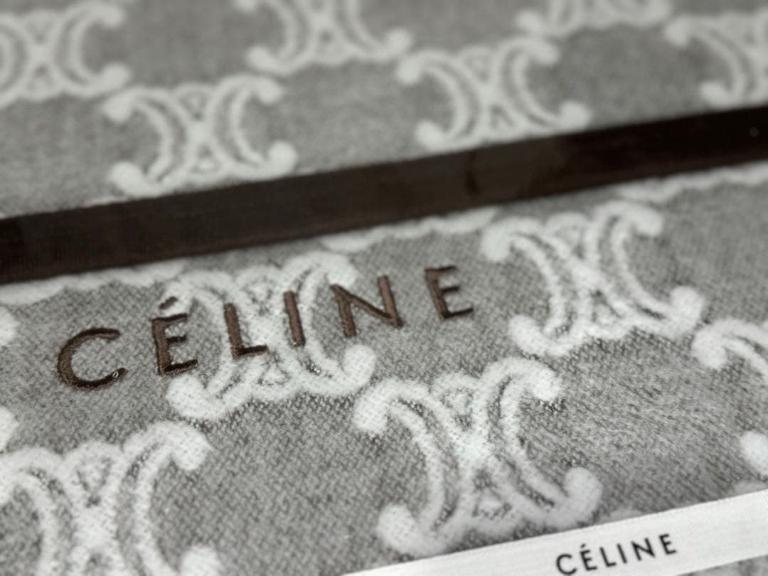 CELINE　セリーヌ　マカダム柄　綿ひざ掛け　ブランケット　毛布