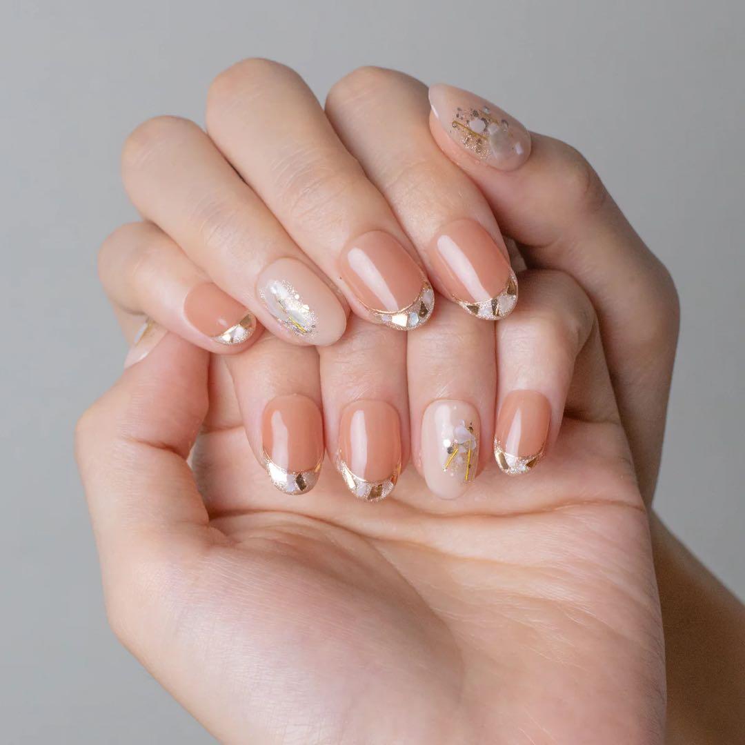 エバーネイル Glass French MIX ラウンドショート