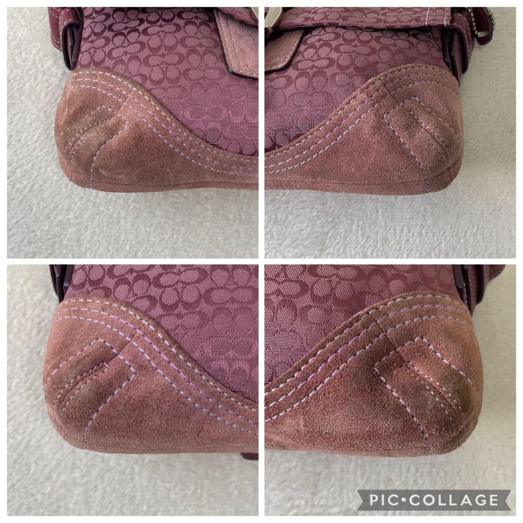 【稀少色/美品】 コーチ ワンショルダー ソーホー シグネチャー パープル