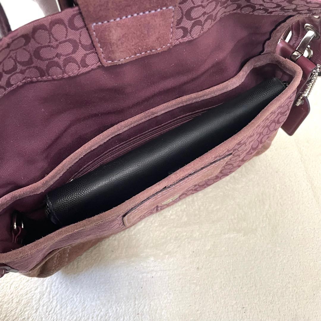 【稀少色/美品】 コーチ ワンショルダー ソーホー シグネチャー パープル