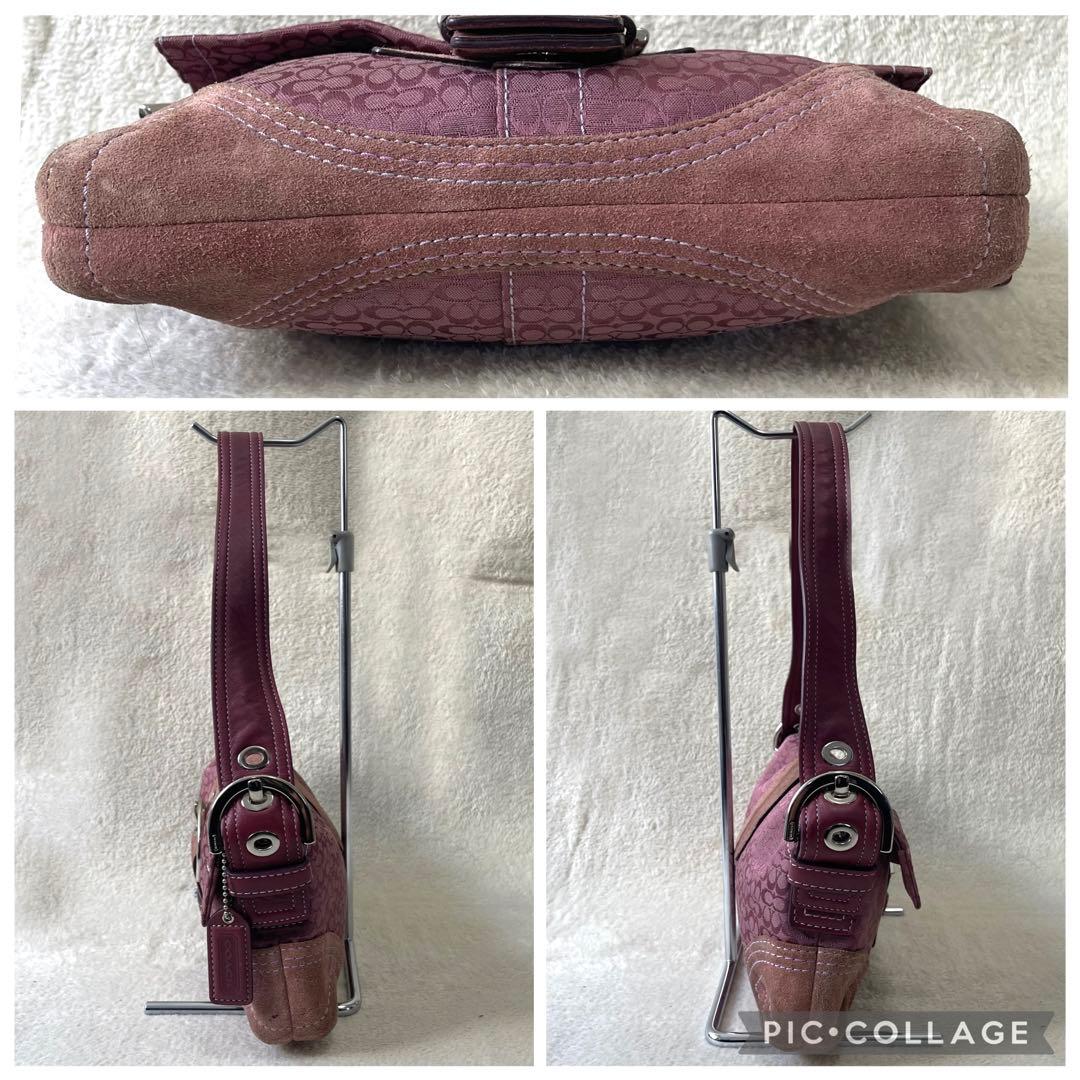 【稀少色/美品】 コーチ ワンショルダー ソーホー シグネチャー パープル