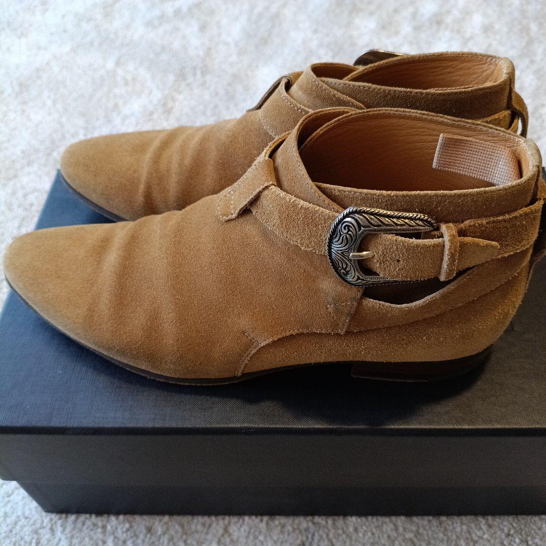 カ*ノ様 サンローラン クロップド ウエスタン ジョッパーブーツ スウェード