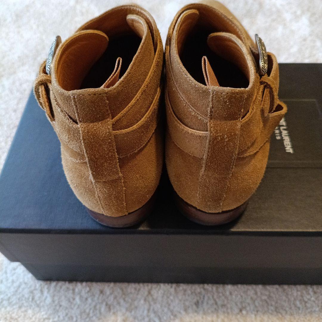 カ*ノ様 サンローラン クロップド ウエスタン ジョッパーブーツ スウェード