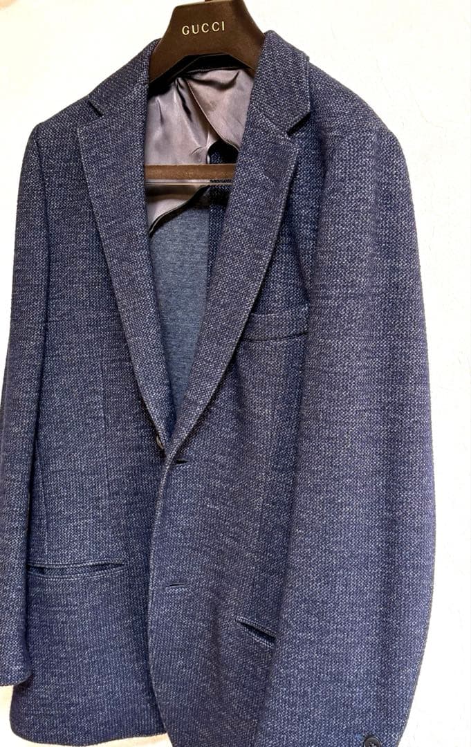 GUCCI グッチ ネイビー テーラードジャケット　サイズ44 ストレッチ機能