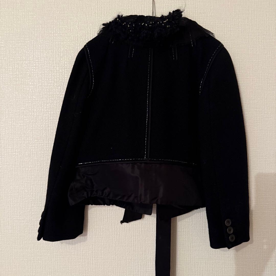 LOUIS VUITTON ノーカラージャケット ブラック 36