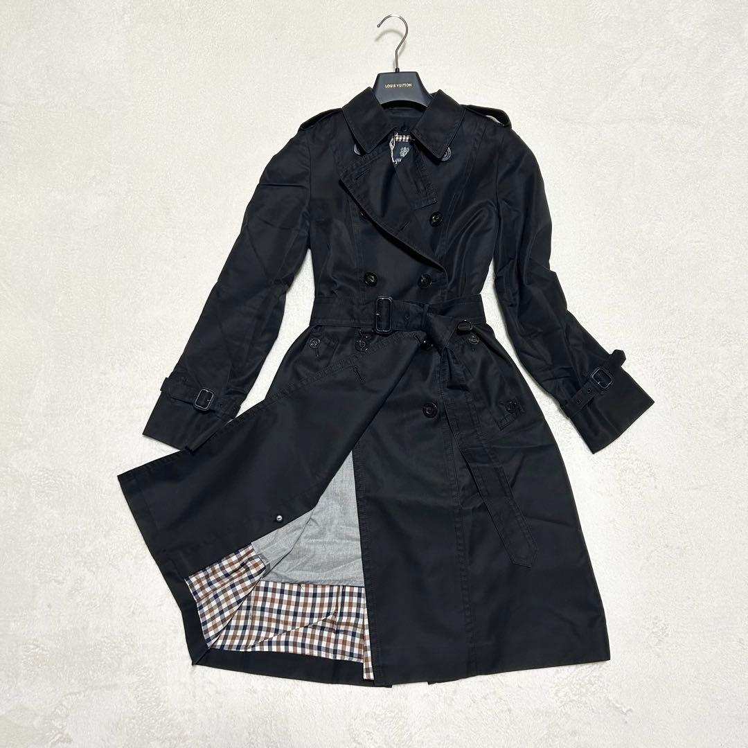 新品タグ付き　Aquascutum トレンチコート　ライナー　黒　ロング丈