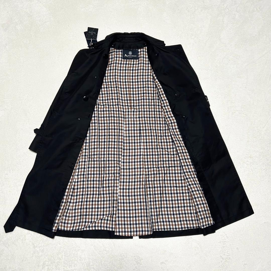 新品タグ付き　Aquascutum トレンチコート　ライナー　黒　ロング丈