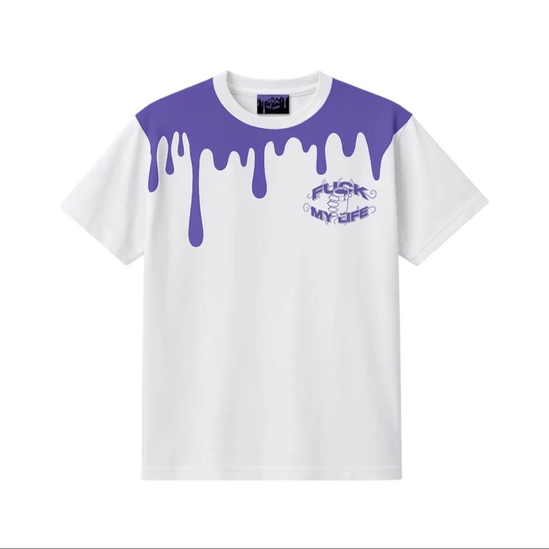 FUCK MY LIFE DRIP TEE (white） sサイズ