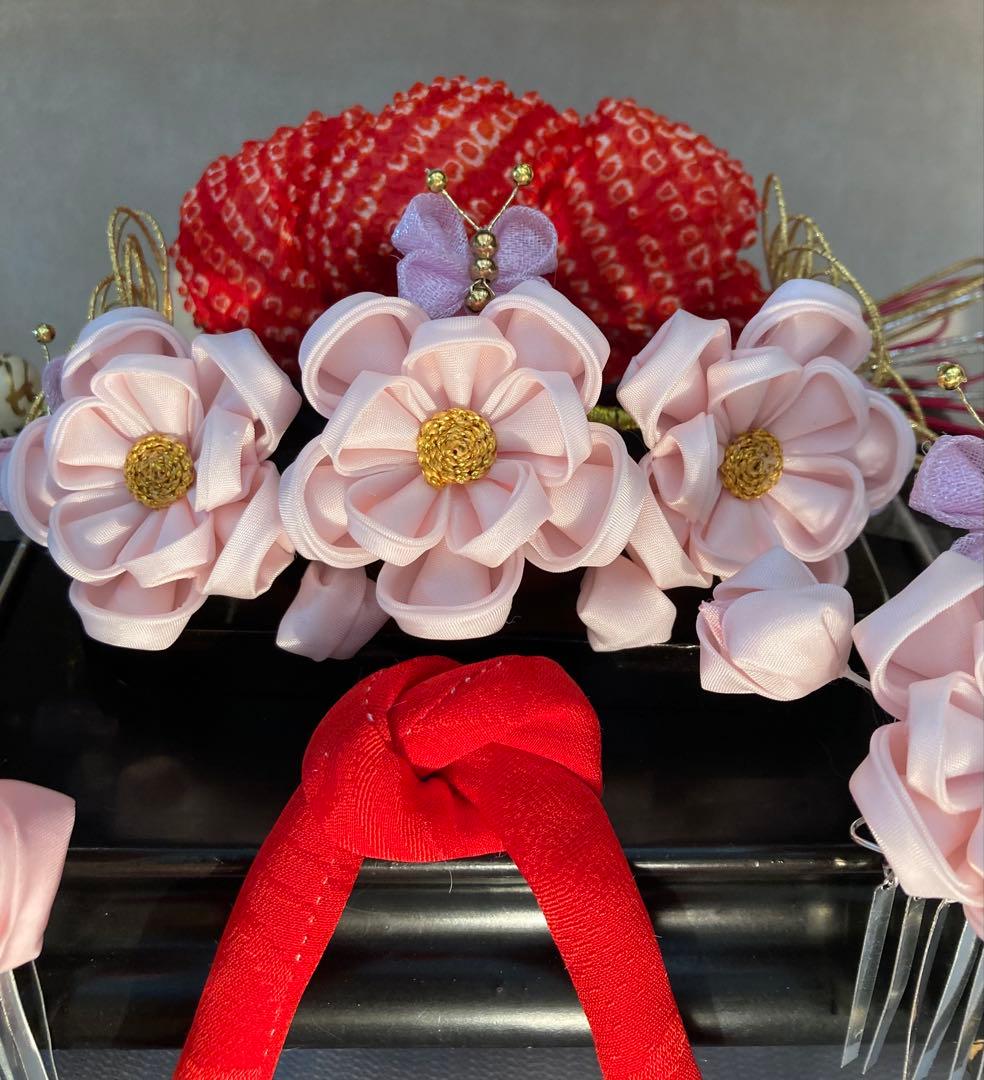 専用　七五三　舞妓さんみたいな勝山簪　八重梅　後挿し　玉簪　③ちんころ①鹿の子