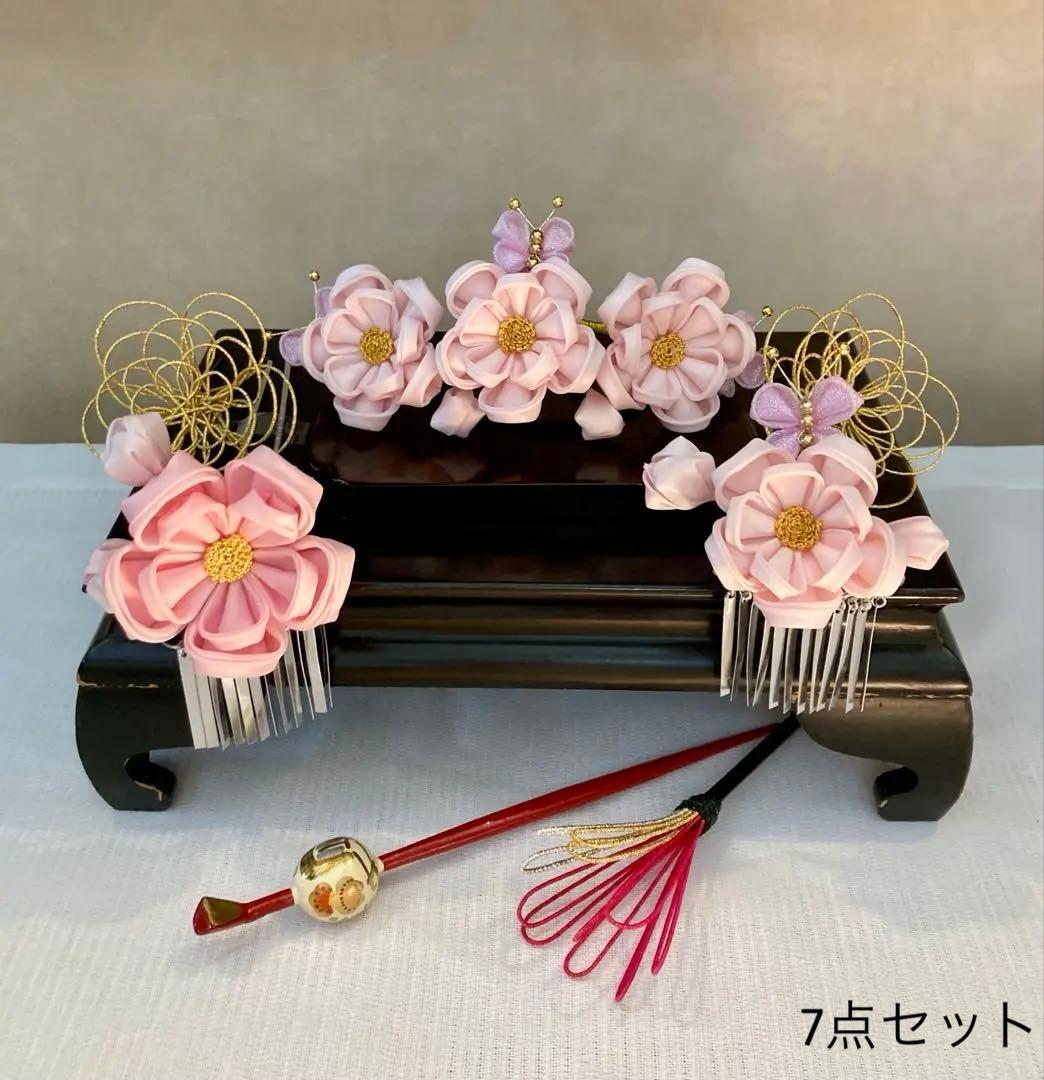 専用　七五三　舞妓さんみたいな勝山簪　八重梅　後挿し　玉簪　③ちんころ①鹿の子