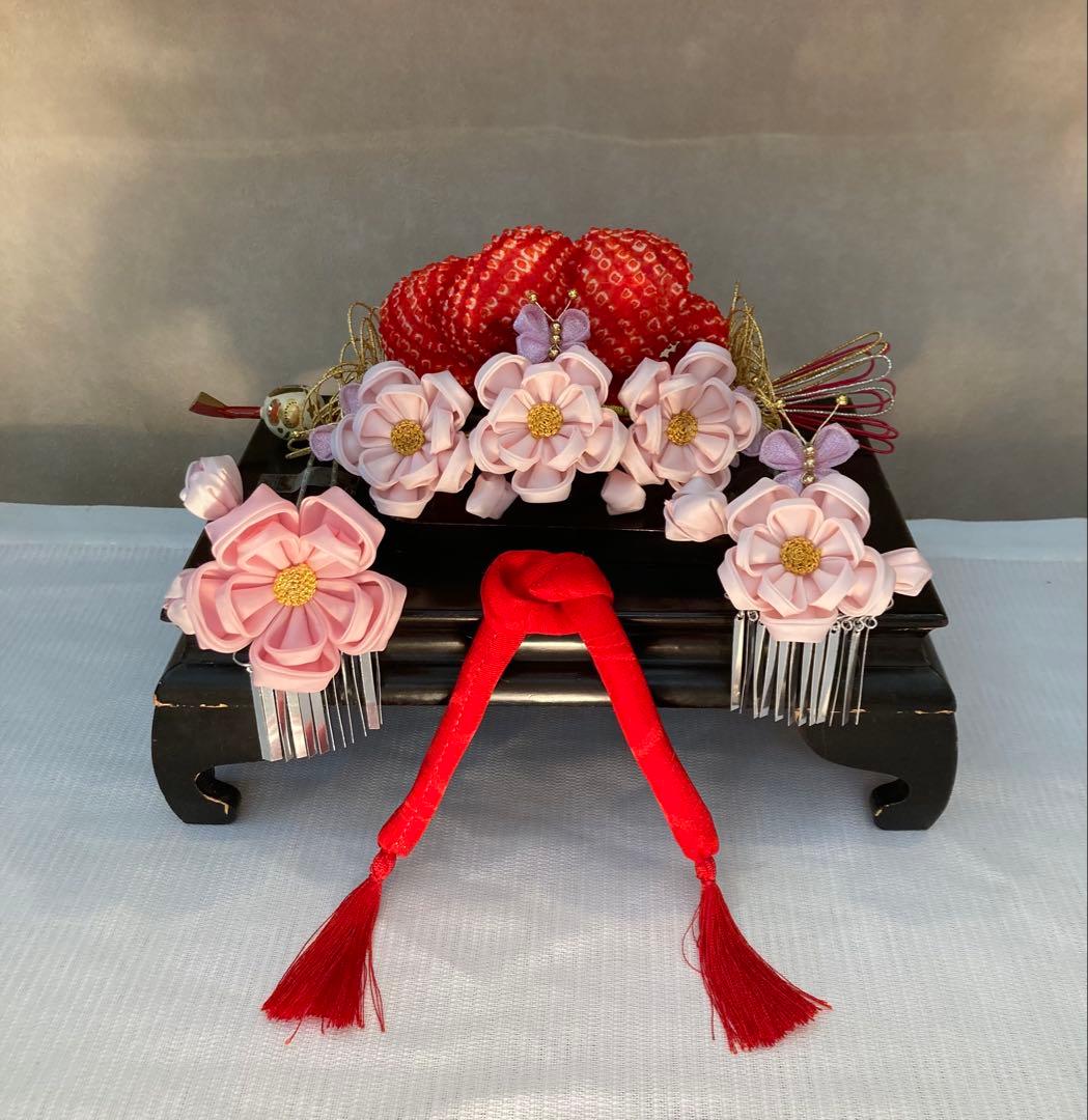 専用　七五三　舞妓さんみたいな勝山簪　八重梅　後挿し　玉簪　③ちんころ①鹿の子