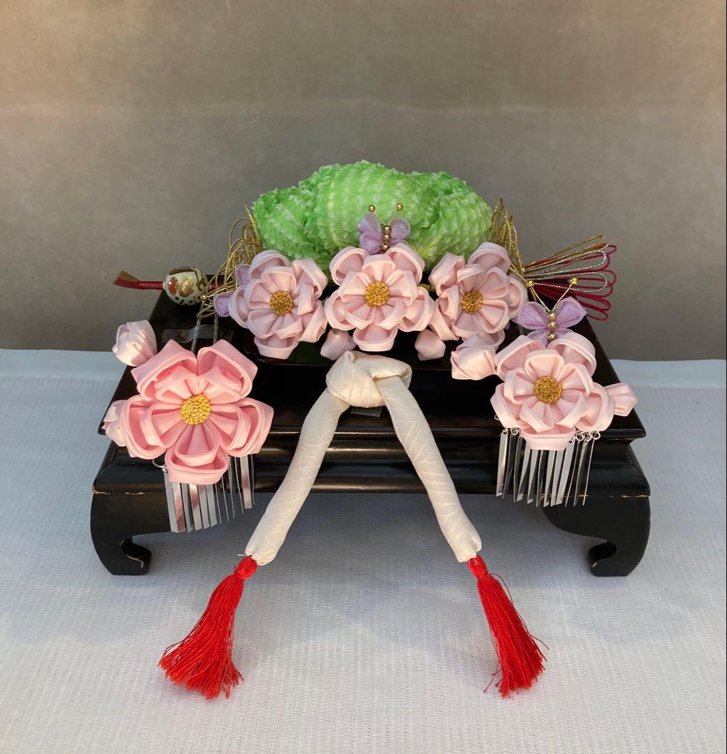 専用　七五三　舞妓さんみたいな勝山簪　八重梅　後挿し　玉簪　③ちんころ①鹿の子