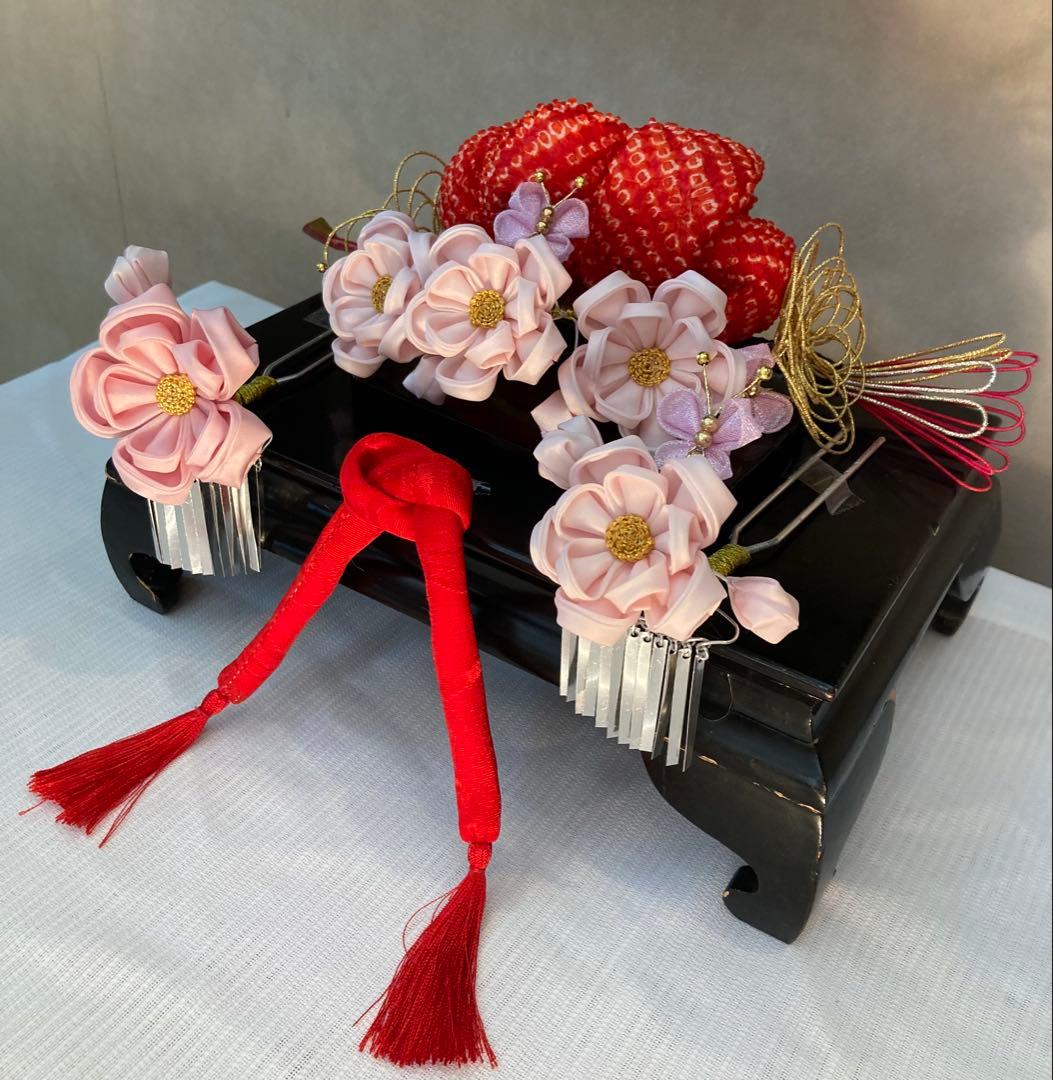 専用　七五三　舞妓さんみたいな勝山簪　八重梅　後挿し　玉簪　③ちんころ①鹿の子