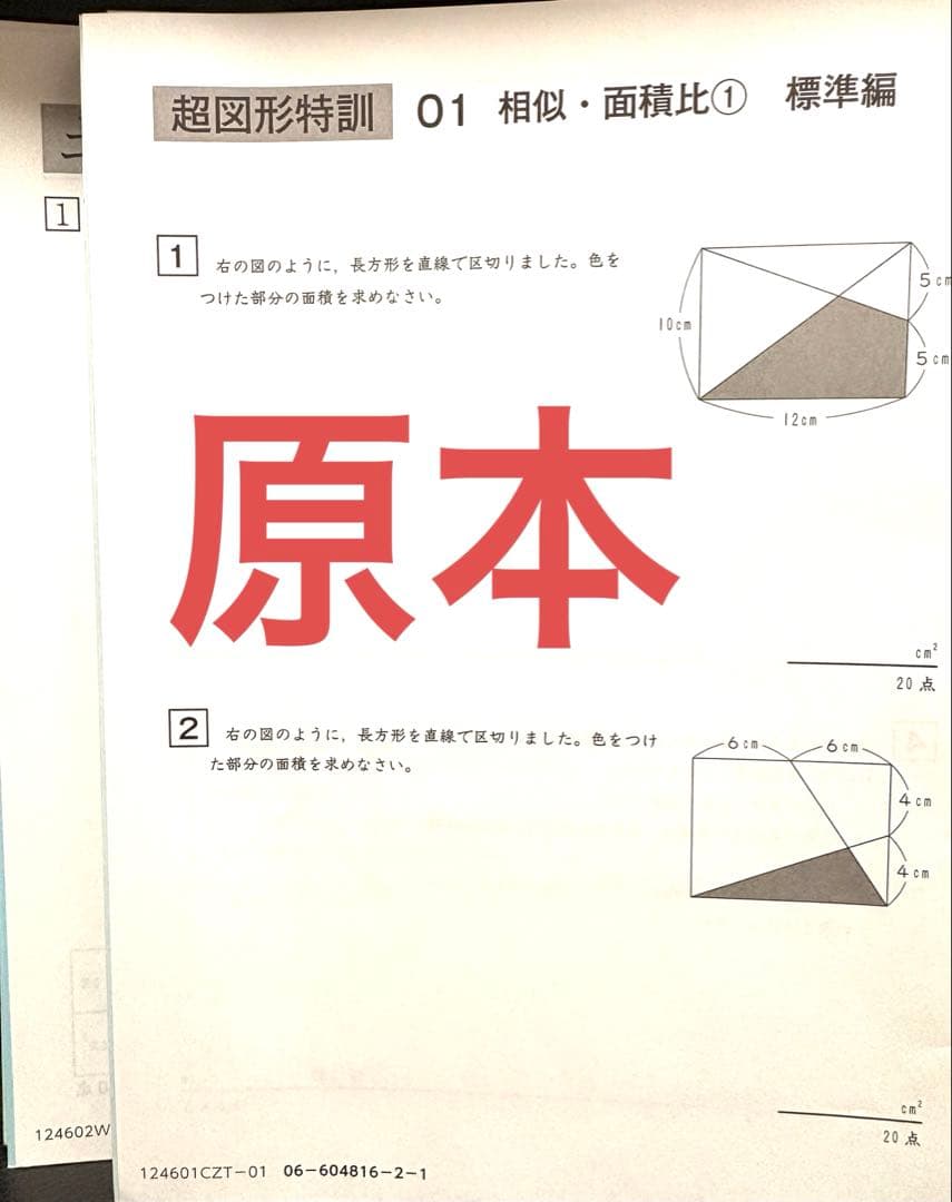 SAPIX 6年筑駒開成クラス超図形特訓17回分他