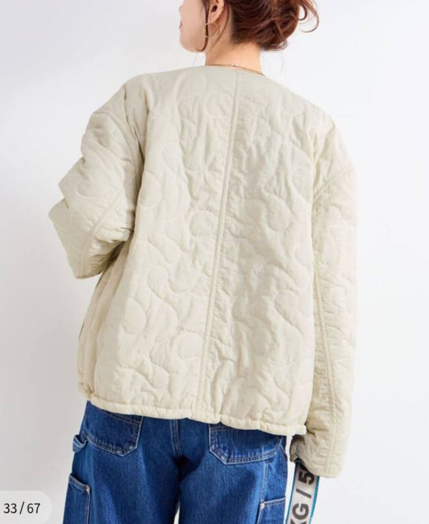 【タグ付き新品未使用】 ベーセーストック 刺繍キルトリバーシブルブルゾン