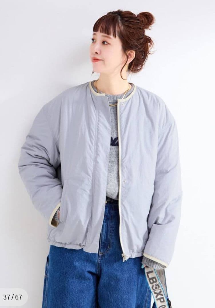 【タグ付き新品未使用】 ベーセーストック 刺繍キルトリバーシブルブルゾン