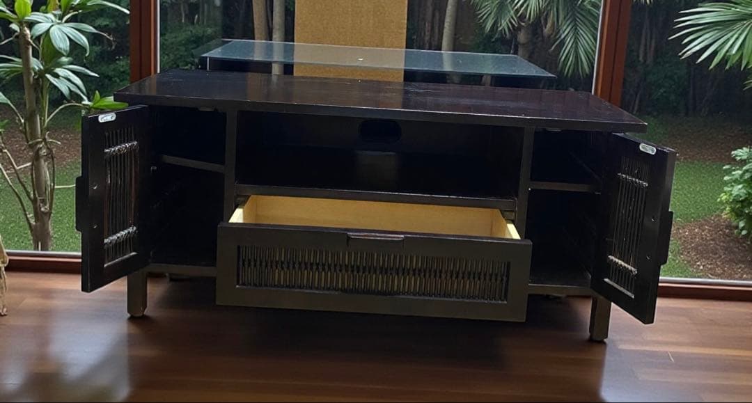 バンブーキャビネット　風通しのよい竹キャビネット　テレビ台　サイドボード